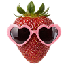 Erdbeere mit Herz Sonnenbrille lustig