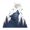 Mondbeschienenes Wolfsheulen
