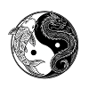 Koi-Drache Yin-Yang-Kreis