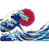 Kanagawa Wave Ukiyoe Sonnenkunst