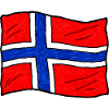 Handgezeichnete Norwegenflagge