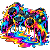 Schmelzender Neon-Controller – Gaming Design