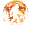 Bigfoot Halloween-Mond und Fledermäuse