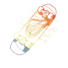 Skateboard Skizze Retro Style
