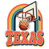 Texas Rainbow Basketball Retro
