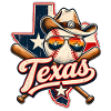Texas Baseball Cowboy Retro