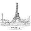 Paris — Eiffelturm-Linienkunst
