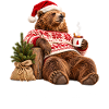 Gemütlicher Weihnachtsbär im Pulloverdesign