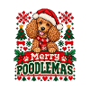 Pudel - Weihnachtsmotiv in Strickoptik