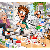 Apothekerchaos im Labor-Comic