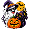 Geister Katze - Halloween-Pumpkin Spaß