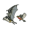 Retro Fledermaus und Vogel Duo