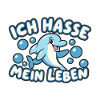 Delfin mit absurdem Lebensmotto