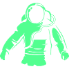 Astronaut Neon Aufdruck