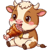 Kuh Braten Lecker Chibi Cartoon