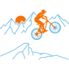 Mountainbike-Sprung Sunset Extreme Cycling Tee