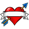 Herz mit Pfeil Pop Art Banner