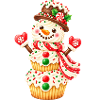 Weihnachtlicher Cupcake-Schneemann