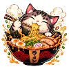 Süße Ramen-Katze – Kawaii Nudel-Liebe