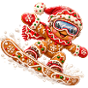 Lebkuchen-Snowboarder zu Weihnachten  