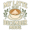Weihnachtskaffee mit Tannenbaum im Milchschaum