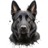 Schäferhund Porträt Farbspritzer