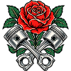 Rose and Pistons Tattoo-Maschinen