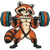 Red Panda Gewichtheber