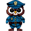 Eulen Polizist / Polizei Vogel
