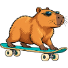 Bären-Skater mit Sonnenbrille