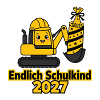 Endlich Schulkind 2027  Baustelle Baggerfahrer