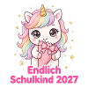 Einschulung 2027 Mädchen Einhorn Shirt