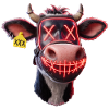 Neon Kuh Maske Lichtspiel