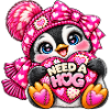 Need a Hug Pinguin Herzen