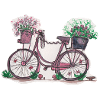 rosa Fahrrad mit Blumen