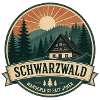 Schwarzwald Retro Waldhaus Abzeichen