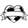Fußballherz mit Banner