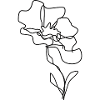 Einzeilige Blumensilhouette