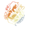 Comic Art Banjospielerin
