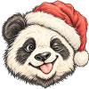 Süßer zwinkernder Panda Roter Winterhut