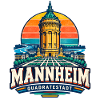Mannheim Wasserturm Quadratestadt Retro Sunset