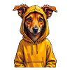 Hund im Gelben Hoodie