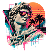 David in Neon Sunset Retrowave