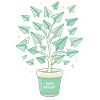 Papierflug Baum im Topf