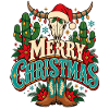 Weihnachts-Skull mit Cowboy-Glanz