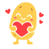 Kawaii Herzumarm-Kartoffel