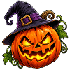 Kürbis mit Hexenhut Halloween Motiv