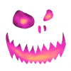 Schiefes Monstergesicht Pink-Orange - Halloween