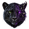 Schwarzer Panther Halbdämon – Lila Energie