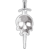 Totenkopf mit Dolch - Tattoo Stil